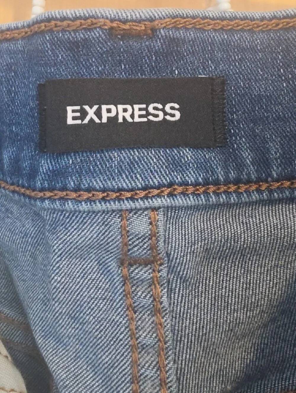 Express Women's Skinny Jeans in Dark Blue Wash